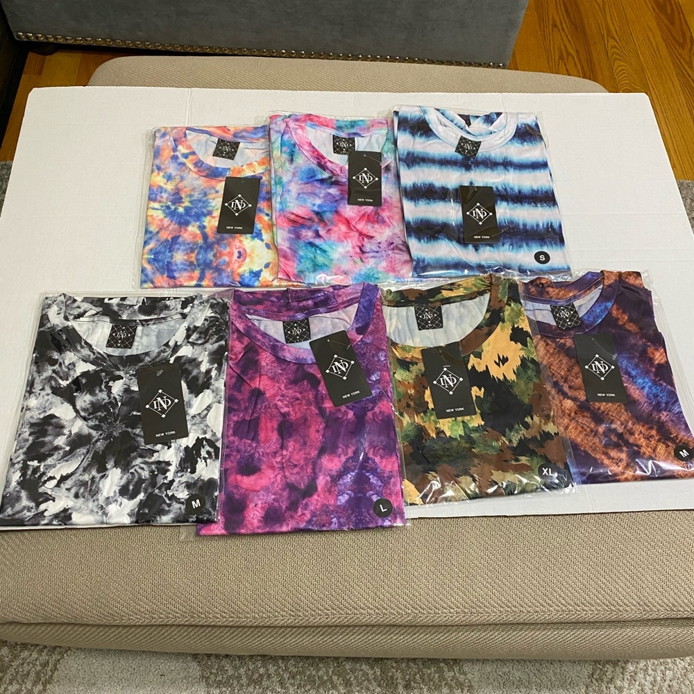 WOW 7 short sleeve tie dye dresses
